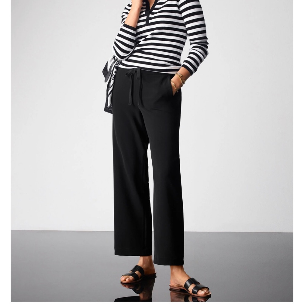 Talbot’s black Crepe Wide Leg Trouser Pants